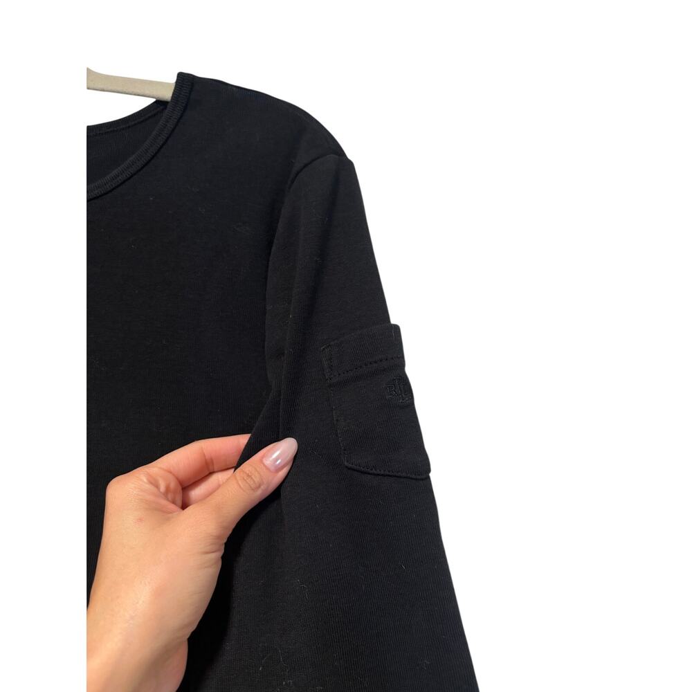 Lauren Ralph Lauren Black Long Sleeve Crew Neck Top XL - Picture 4 of 7